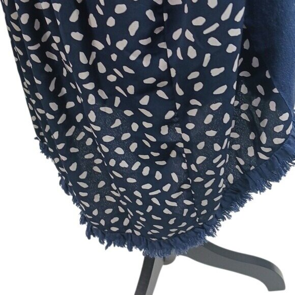 Umgee Linen Blouse Womens Size L Relaxed Hi/Low Flowy Short Sleeve - Picture 5 of 9